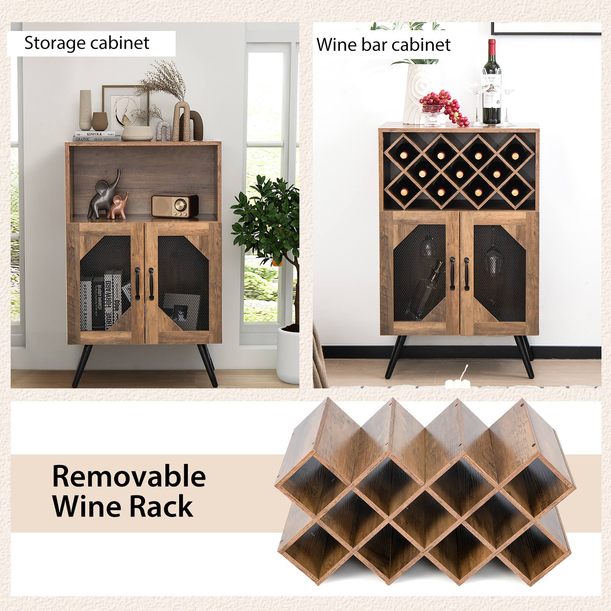 Storage cabinet
Wine bar cabinet
Removable Wine Rack