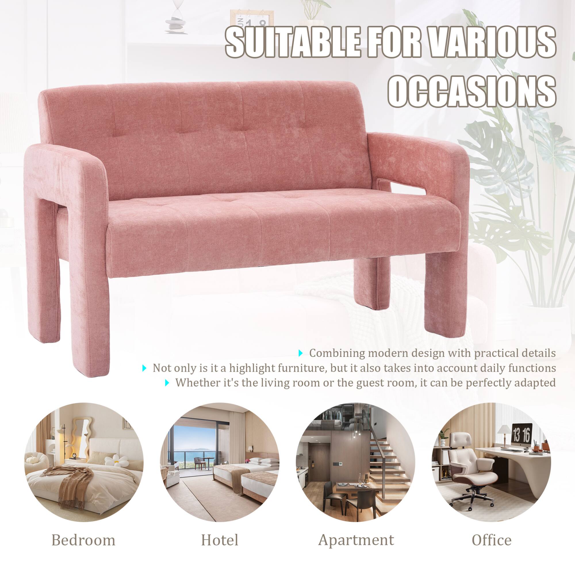 SUITABLE FOR VARIOUS OCCASIONS

- Not only is it a highlight furniture, but it also takes into account daily functions.
- Whether it's the living room or the guest room, it can be perfectly adapted.

Combining modern design with practical details, it can be perfectly adapted for:
- Bedroom
- Hotel
- Apartment
- Office