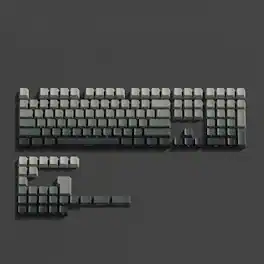 FL.ESPORTS - 132 Keys Set,PBT Keycaps Side Printed Keycaps Double Shot Shine Through Custom Key caps - Gray