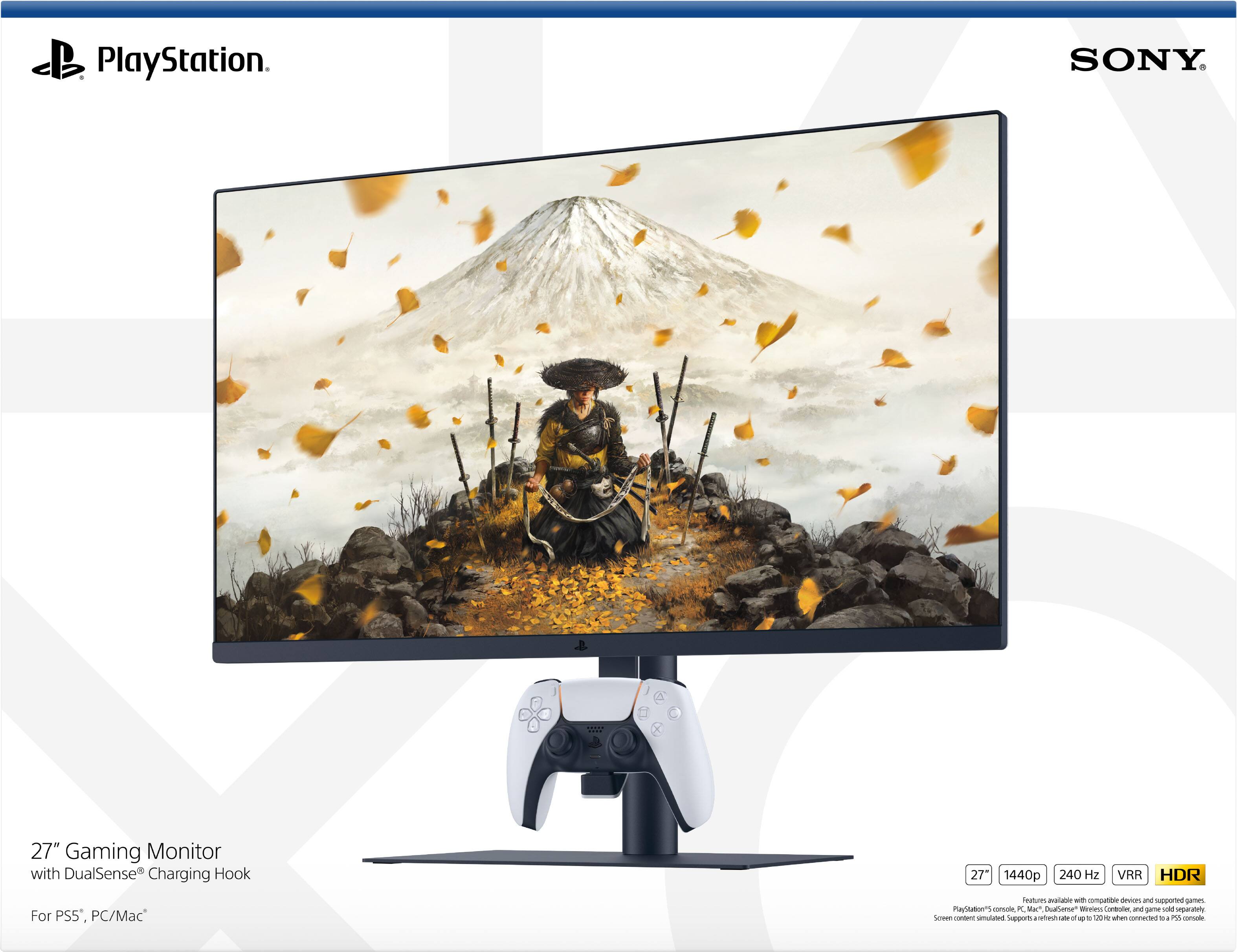 PlayStation. SONY 27" Gaming Monitor with DualSense Charging Hook 27" 1440p 240 Hz VRR HDR For PS5, PC/Mac*