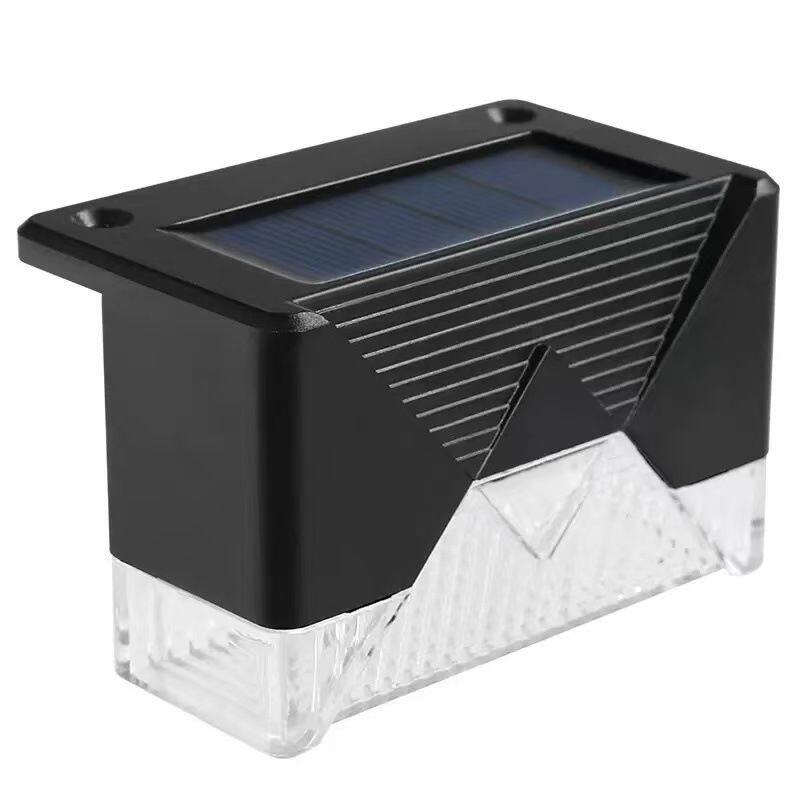 Alt View 6. COWIN - 8 Pack Solar LED Step Lights Waterproof Outdoor Deck Fence Lighting for Yard Patio - Black.