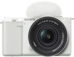 Sony - Alpha ZVE10: APS-C Content Creators’ Camera - White - Front_Zoom