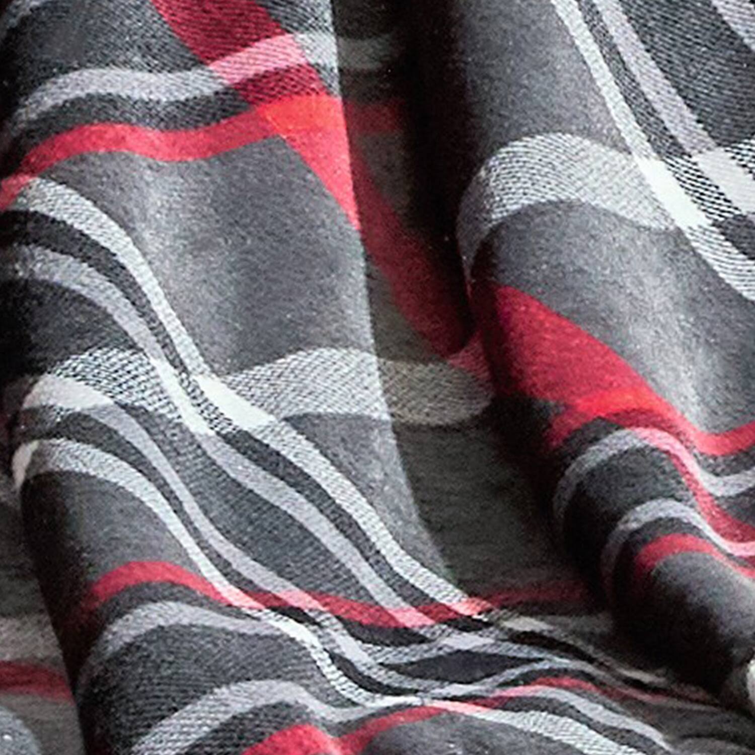 Alt View 1. Plazatex - Plazatex Midnight Plaid 100% Polyester Reversible Throw Blanket 50" x 60" Red Black - Red - Black.