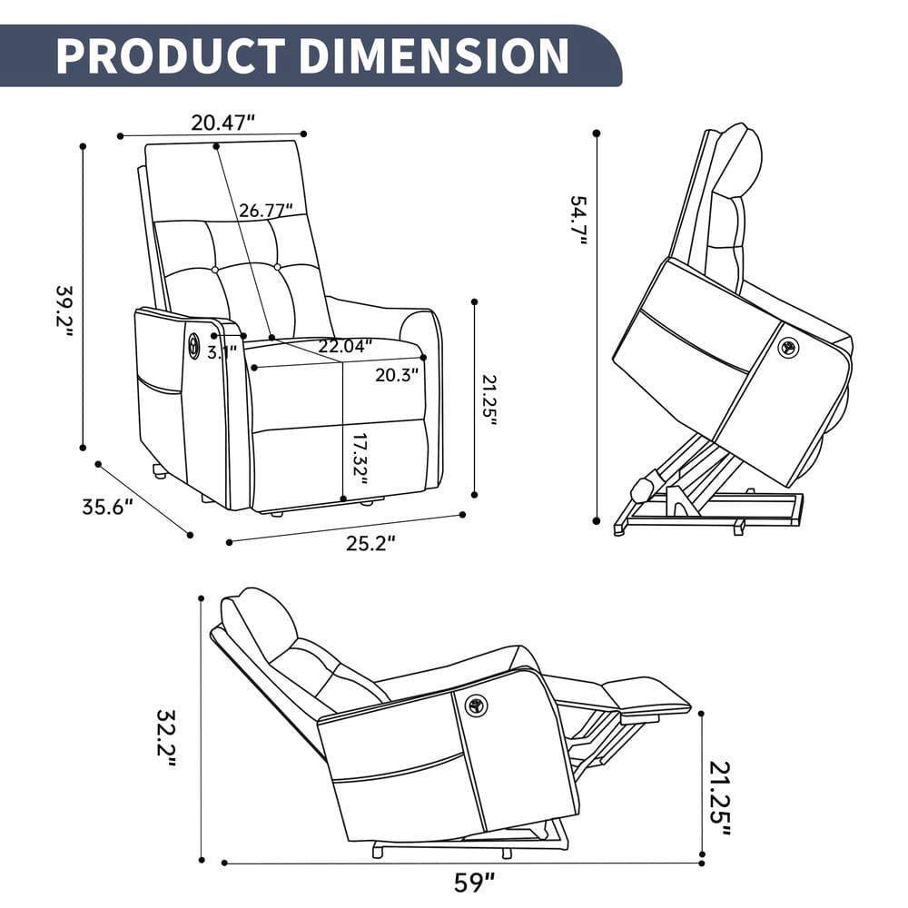 PRODUCT DIMENSION

- 20.47"
- 39.2"
- 35.6"
- 26.77"
- 22.04"
- 20.3"
- 17.32"
- 21.25"
- 54.7"
- 25.2"
- 32.2"
- 59"
- 21.25"