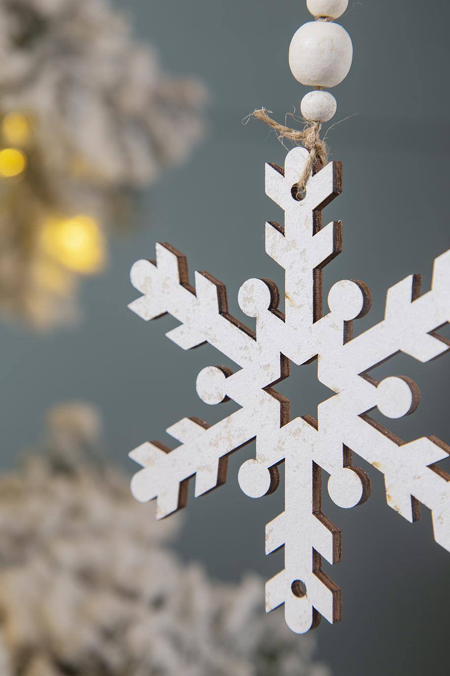 Alt View 3. Dexmalle - Dexmalle-Christmas Tree Decor Hanging Snowflake Ornament,Set of 12-White - White.