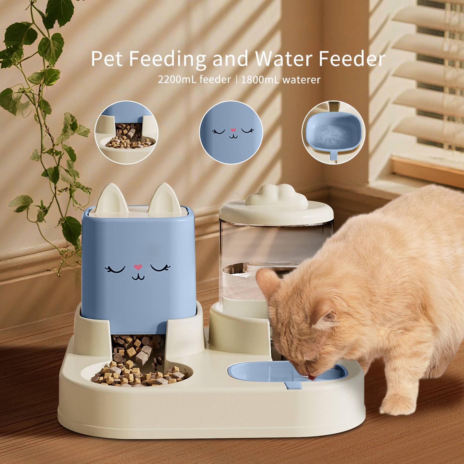 Pet Feeding and Water Feeder  
2200mL feeder | 1800mL waterer