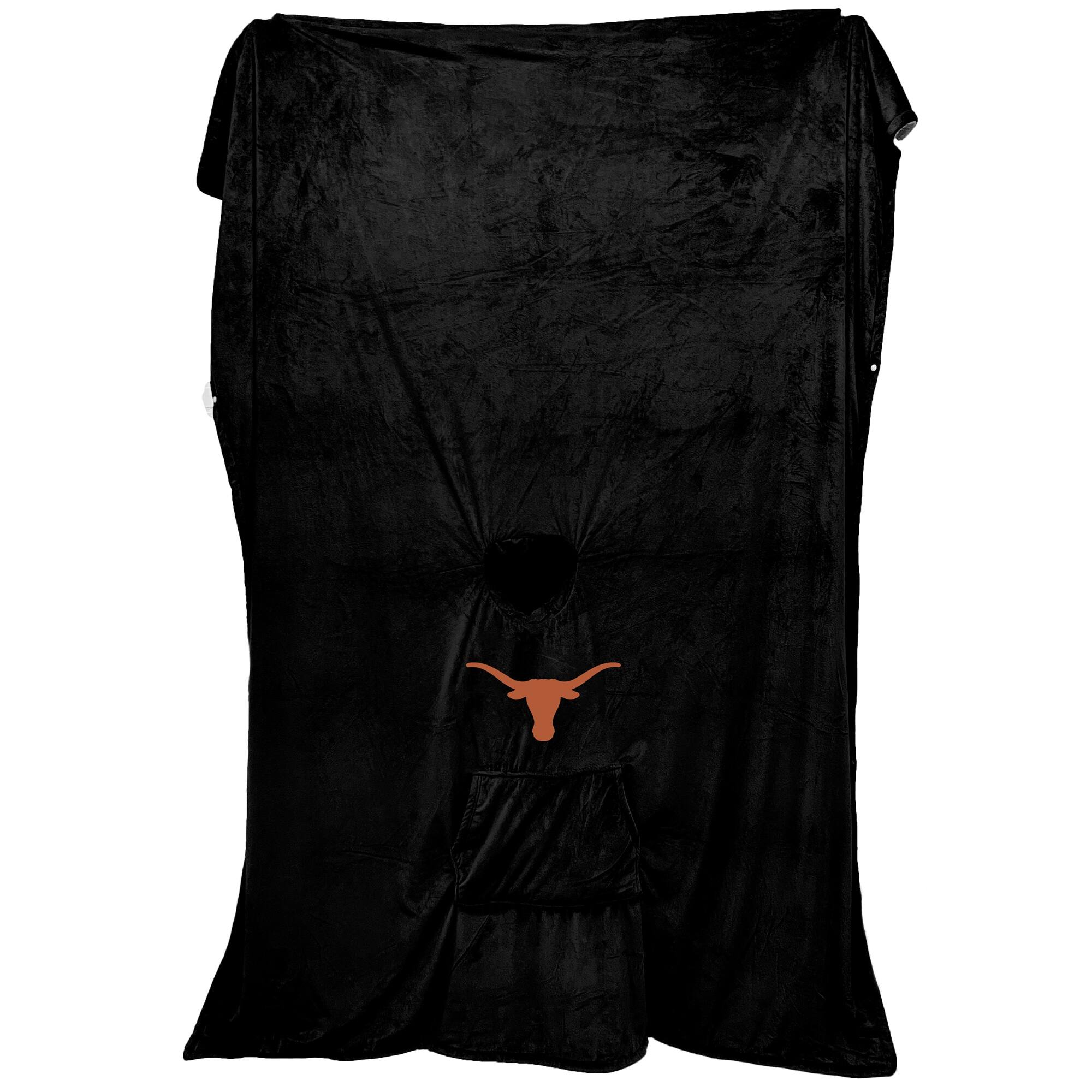 Alt View 1. Pegasus - Texas Longhorns 60" x 80" Logo Patch Team Color Bloncho with Sherpa - Multicolor.