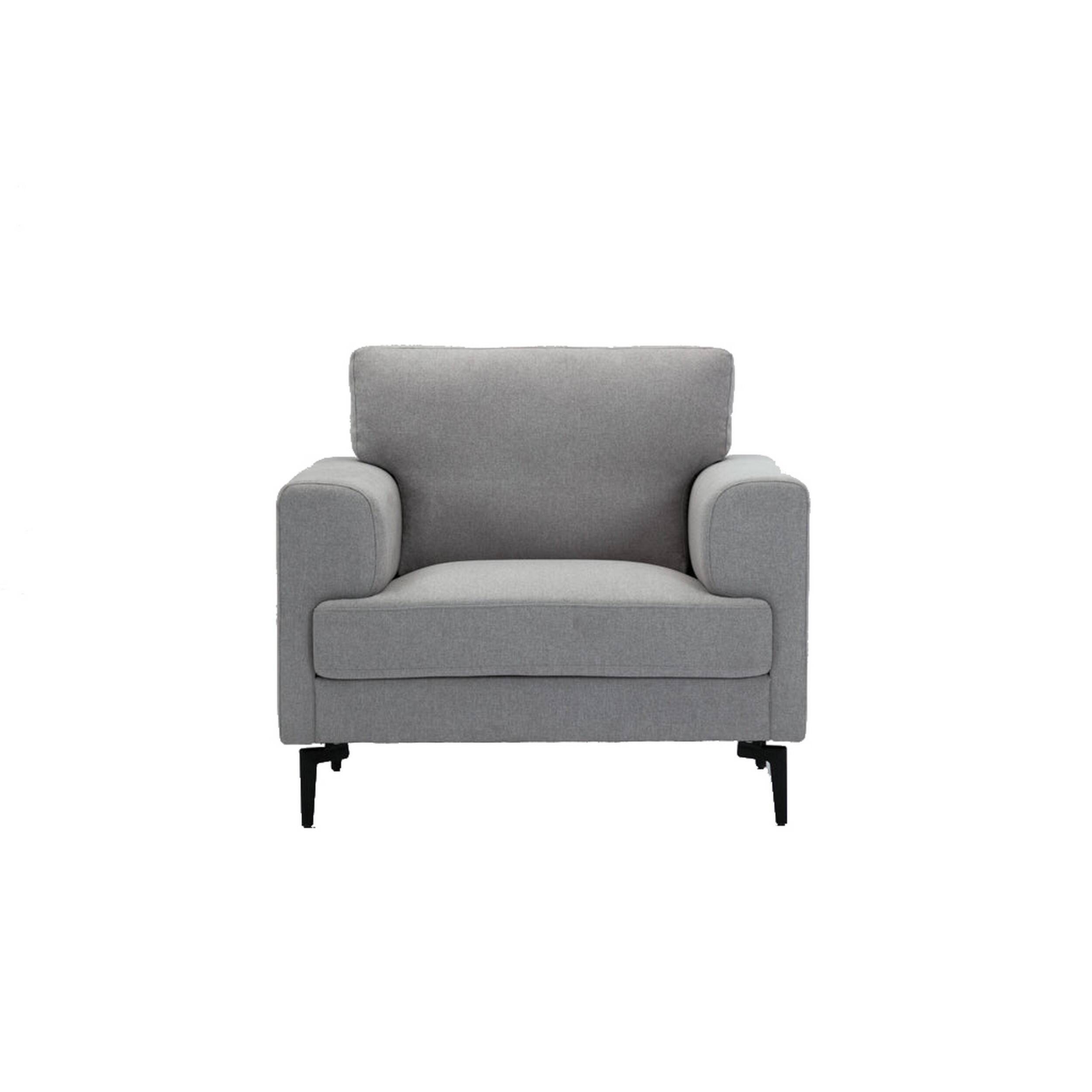 Alt View 1. Manhattan Lane - Chair with Fabric Upholstery and Sleek Metal Legs - Gray.