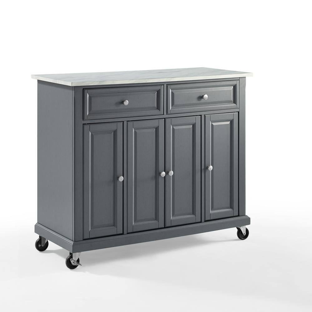 Alt View 6. Crosley Furniture - Avery Kitchen Cart - Distressed Gray.