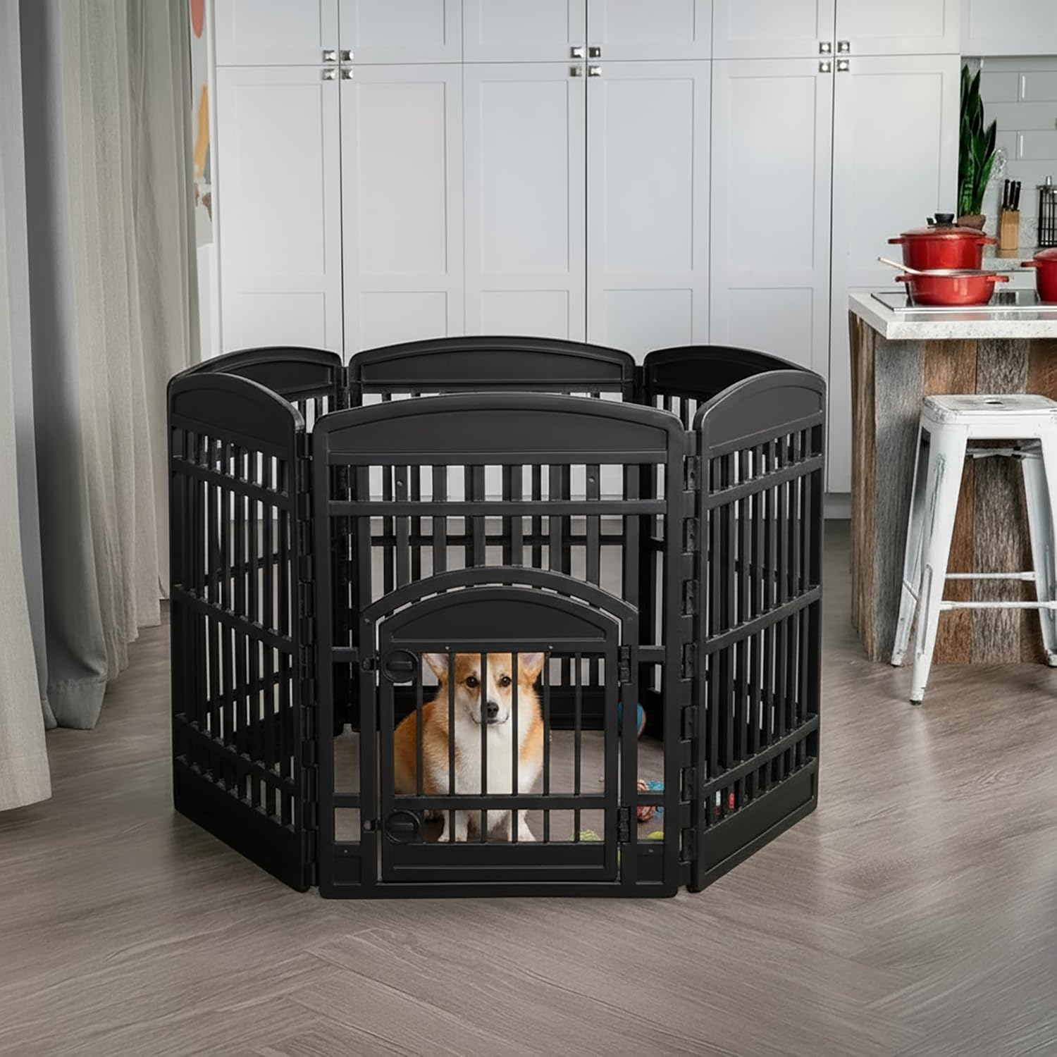Alt View 7. IRIS USA - IRIS USA 34" 6-Panel Dog Playpen with Door.