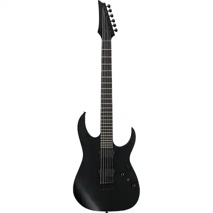 Front. Ibanez - Ibanez RG Iron Label Series RGRTB621 Electric Guitar, Black Flat.