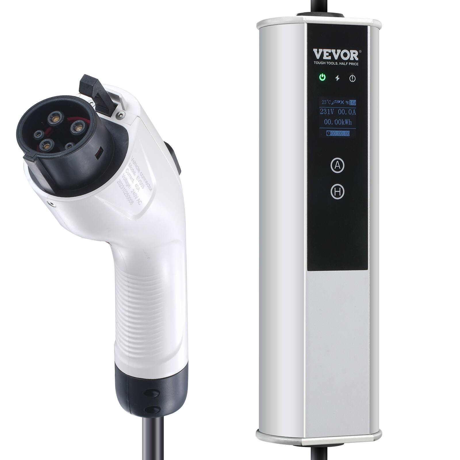 VEVOR TOUGH TOOLS, HALF PRICE

23C ax E. 231V 00. AO 00. OOkWh

Model: Vehicle 202310250008
Voltage: 240V
Current: 40A

COBVE COLUECTOI
100:00:00 A H