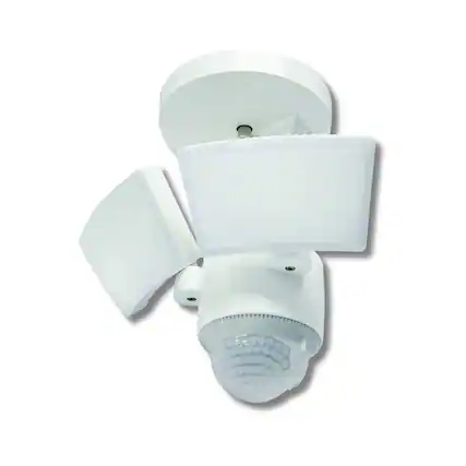 Front. IQ America - IQ America LED Outdoor Motion Sensor Security Floodlight 1100 Lumens, 180° Detection, Weatherproof, Eave/Wall Mount WH - White.