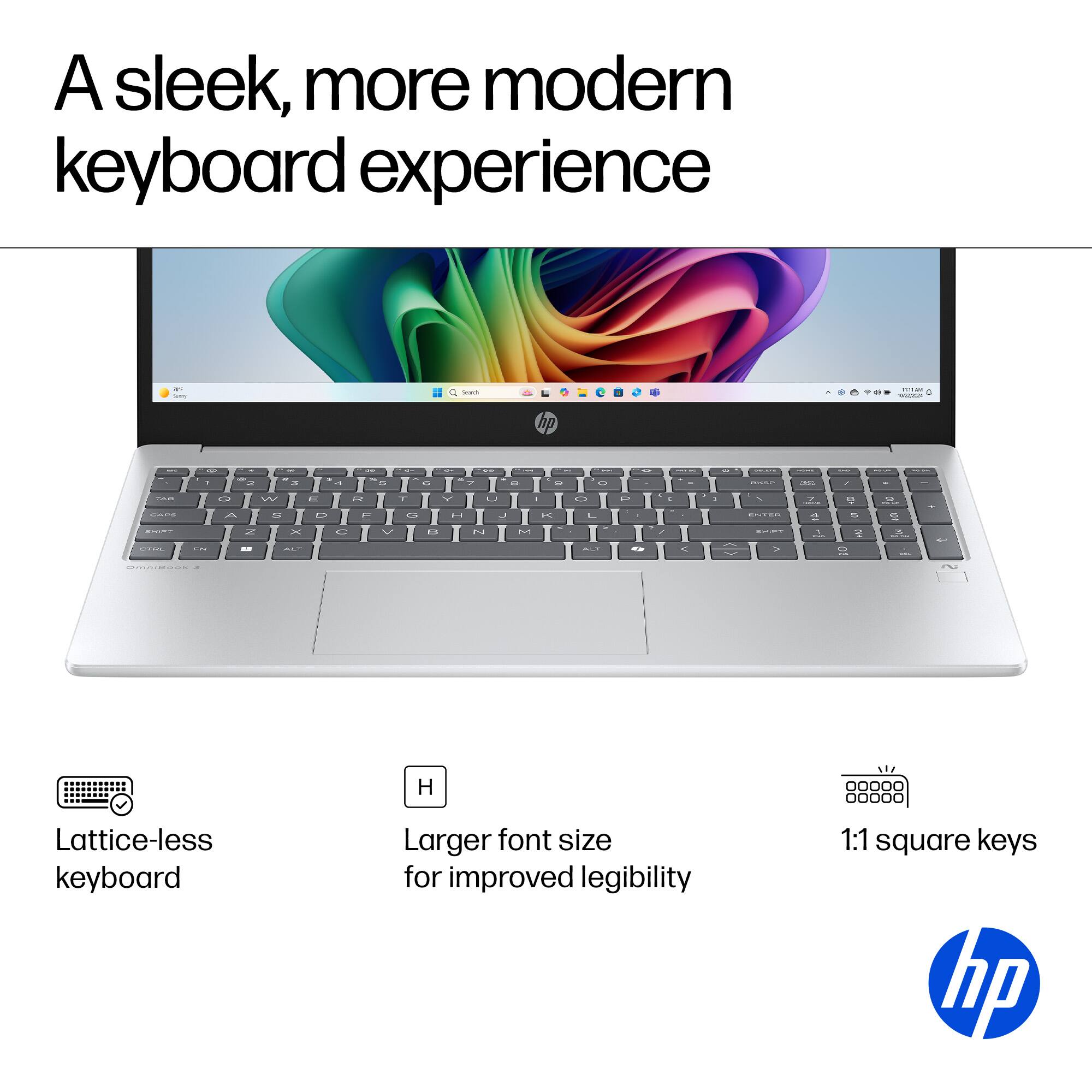 A sleek, more modern keyboard experience. Lattice-less keyboard. Larger font size for improved legibility. 1:1 square keys.