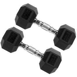 Signature Fitness - Hex Dumbbells Strength Training Workout Equipment Set, 20 lbs - Black