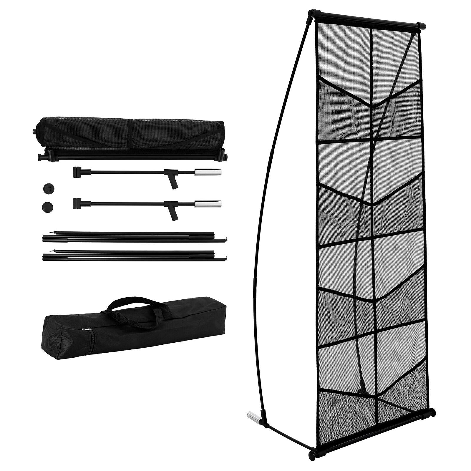 Alt View 5. VEVOR - Brochure Display Stand, 4-Tier 8 Pockets Mesh Literature Display Holder, Floor Standing Magazine Newspaper Catalog Rack - Black.