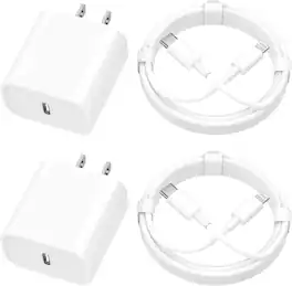 Bundle - Core Tech - 4-Pack 20W USB-C Fast Charging Kit with 6 ft USB-C to Lightning Cables for iPhone 14/13/12/11 - Pearl White