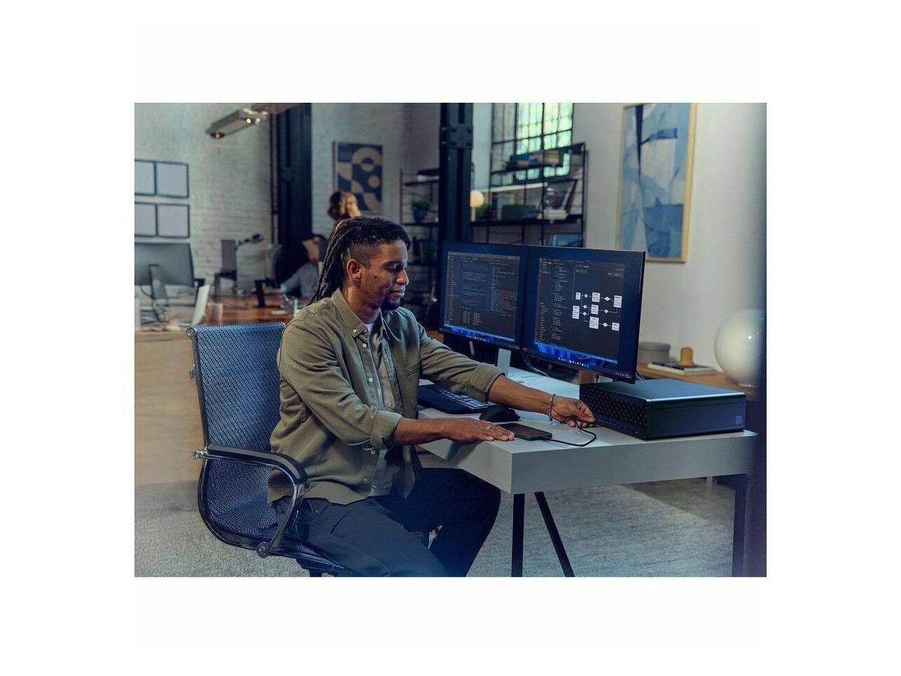 Alt View 4. HP - HP EliteDesk 8 G1i - Intel Core Ultra 9 285 - 64 GB - 1 TB SSD - Windows 11 Pro - Iris Xe - 802.11be - 280W BH9E9UT#ABA - Black.