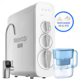 Waterdrop - G3P600 Reverse Osmosis System Extra WD-PT-07B Water Filter Pitcher - White