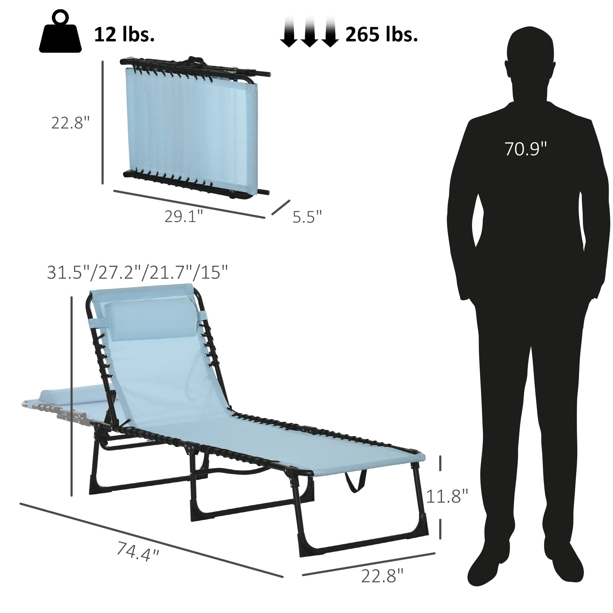 12 lbs.  
265 lbs.  
22.8"  
70.9"  
29.1"  
5.5"  
31.5"/27.2"/21.7"/15"  
31.5"  
11.8"  
74.4"  
22.8"