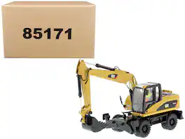 CAT Caterpillar M316D Wheel Excavator with Operator "Core Classics Series" 1/50 Diecast Model by Diecast Masters - Yellow
