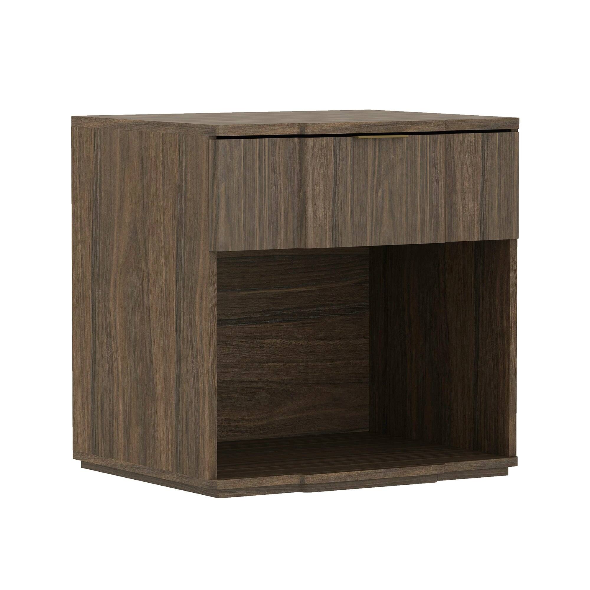 Alt View 2. Manhattan Comfort - Clive Mid-Century Modern 22" Nightstand - Walnut.