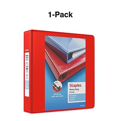 1-Pack Staples Heavy Duty Binder PVC ND Reinforced rings open