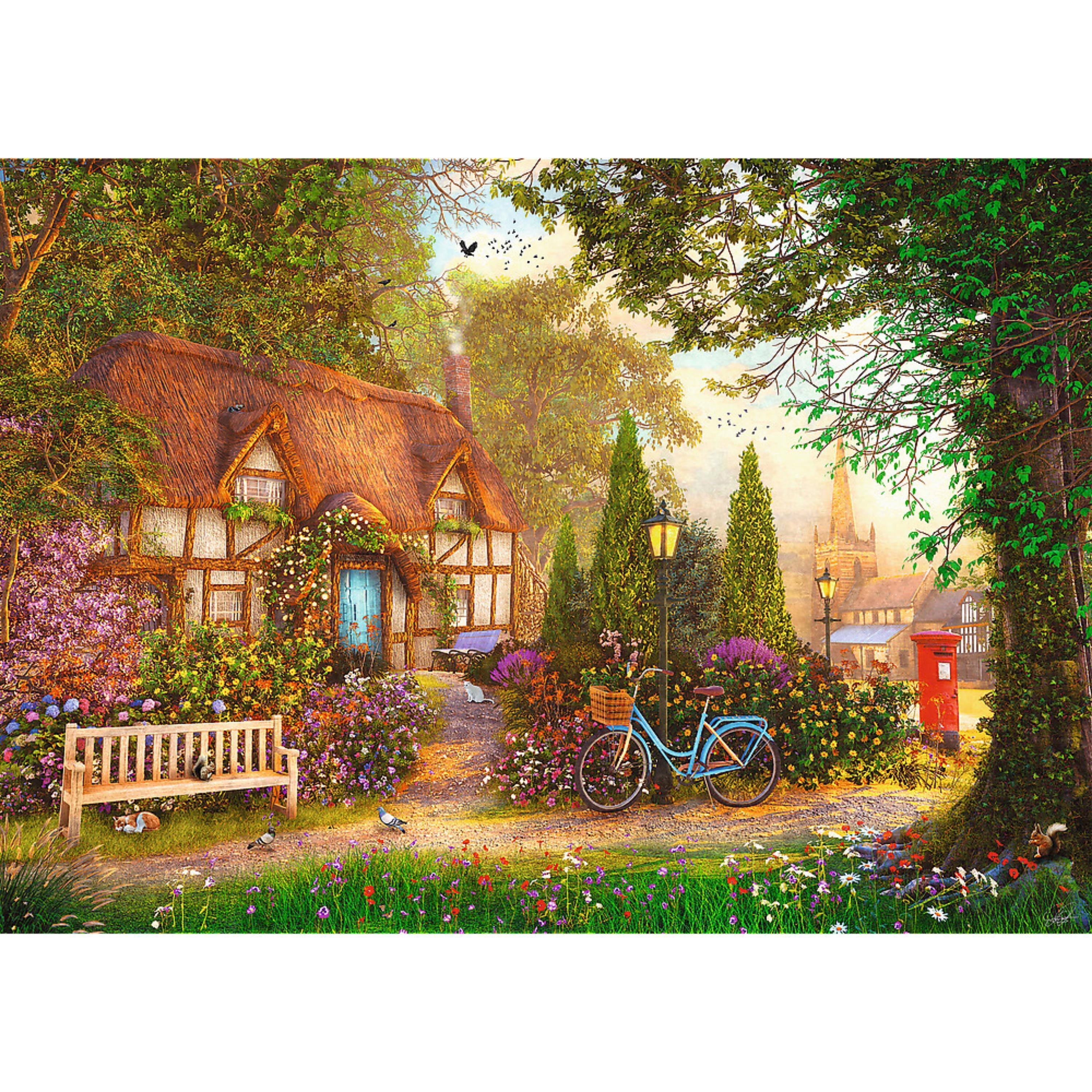 Alt View 1. Trefl - Trefl Premium Plus 1000 Piece Puzzle - Thatched Cottage.