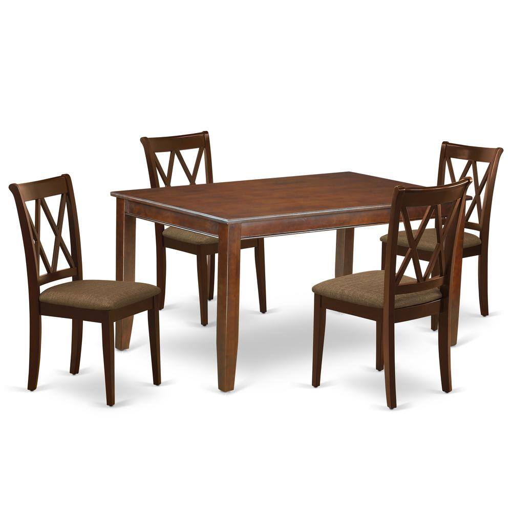 Back. East West Furniture - Dining Room Set Mahogany - Brown.