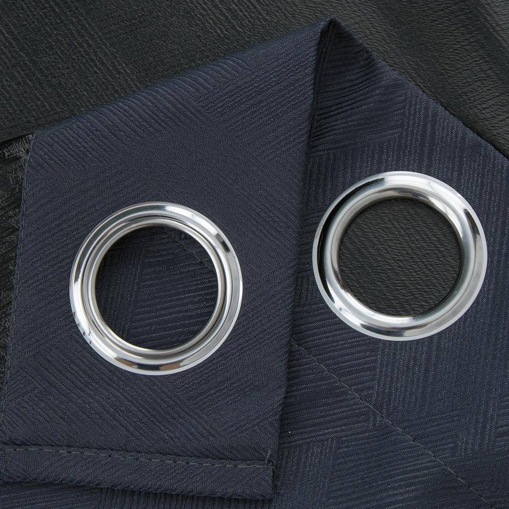 Left. RT Designers Collection - RT Designers Collection Barron 100% Blackout Grommet Curtain Panel 54" x 90" Charcoal - Charcoal.