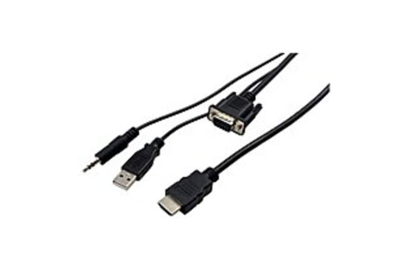 Visiontek - 900824 VGA to HDMI 1.5M Active Cable (M/M) - HDMI/VGA for Video Device - 4.92 ft - HD-15 Male VGA - HDMI Male Digital Au - Black
