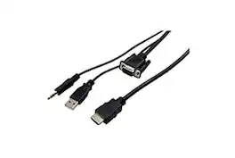 Visiontek - 900824 VGA to HDMI 1.5M Active Cable (M/M) - HDMI/VGA for Video Device - 4.92 ft - HD-15 Male VGA - HDMI Male Digital Au - Black