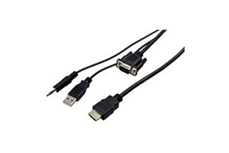 Front. Visiontek - 900824 VGA to HDMI 1.5M Active Cable (M/M) - HDMI/VGA for Video Device - 4.92 ft - HD-15 Male VGA - HDMI Male Digital Au - Black.