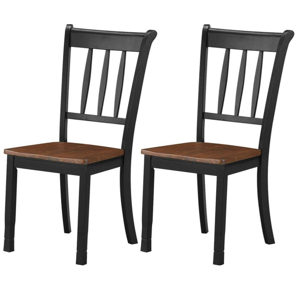 Alt View 1. Kadyn - Dining Chairs, Kitchen Chairs Trattoria Chairs,2 Pieces Solid Whitesburg Spindle Back Wood Dining Chairs-Black - Black.