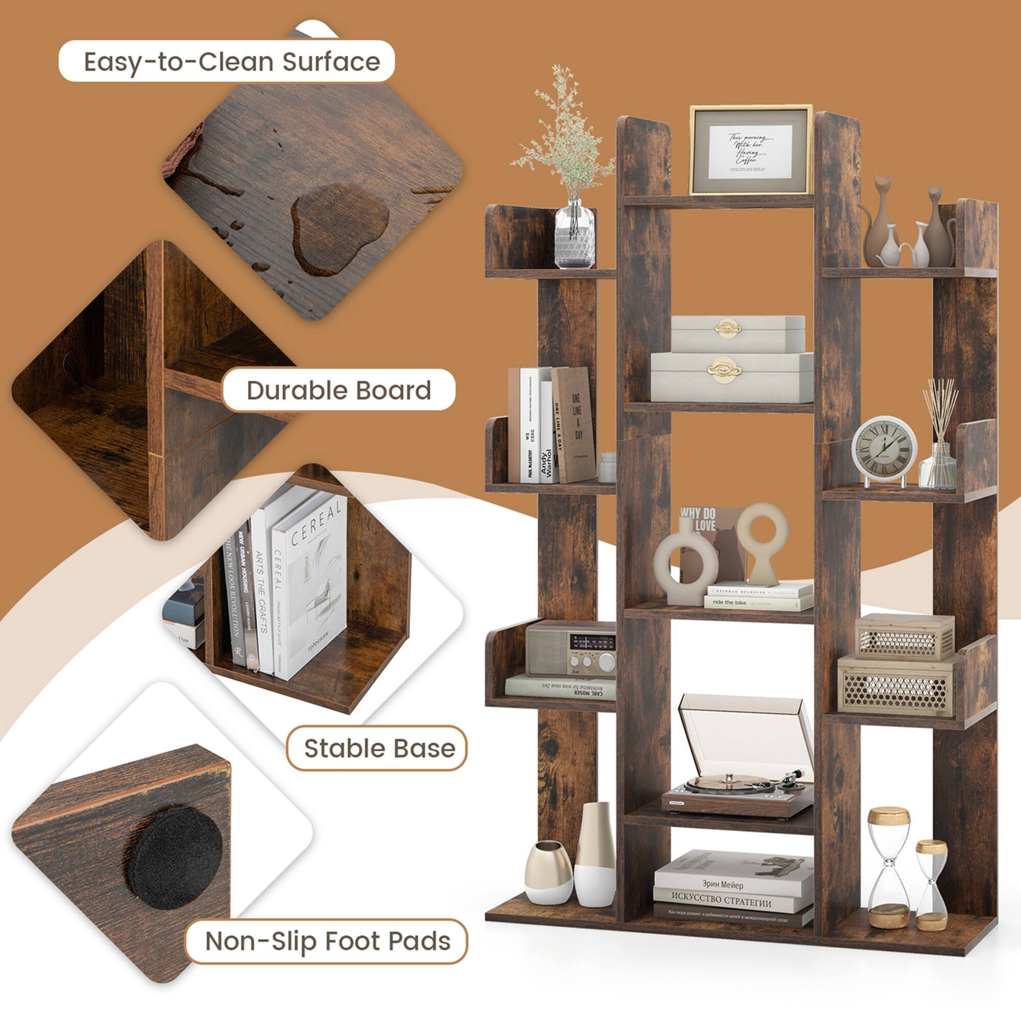 Easy-to-Clean Surface | Durable Board | Stable Base | Non-Slip Foot Pads
