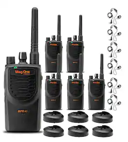 Motorola Solutions - 6 x Motorola BPR40 Mag One Series 4W 8-Channel UHF Two-Way Radio - Bundle - Black