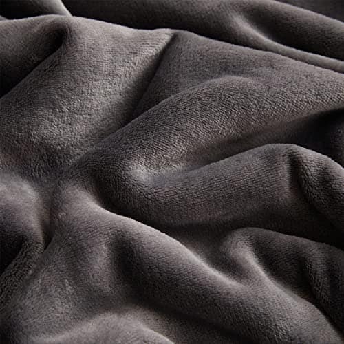 Pacoar Cade - Fall Throw Blanket Orange Fleece 50 X 60 Inches - Super Soft Cozy Lightweight For Sofa Bed 100% PolyesterSofter Warmer: - Dark Grey-Twin(60"x80")