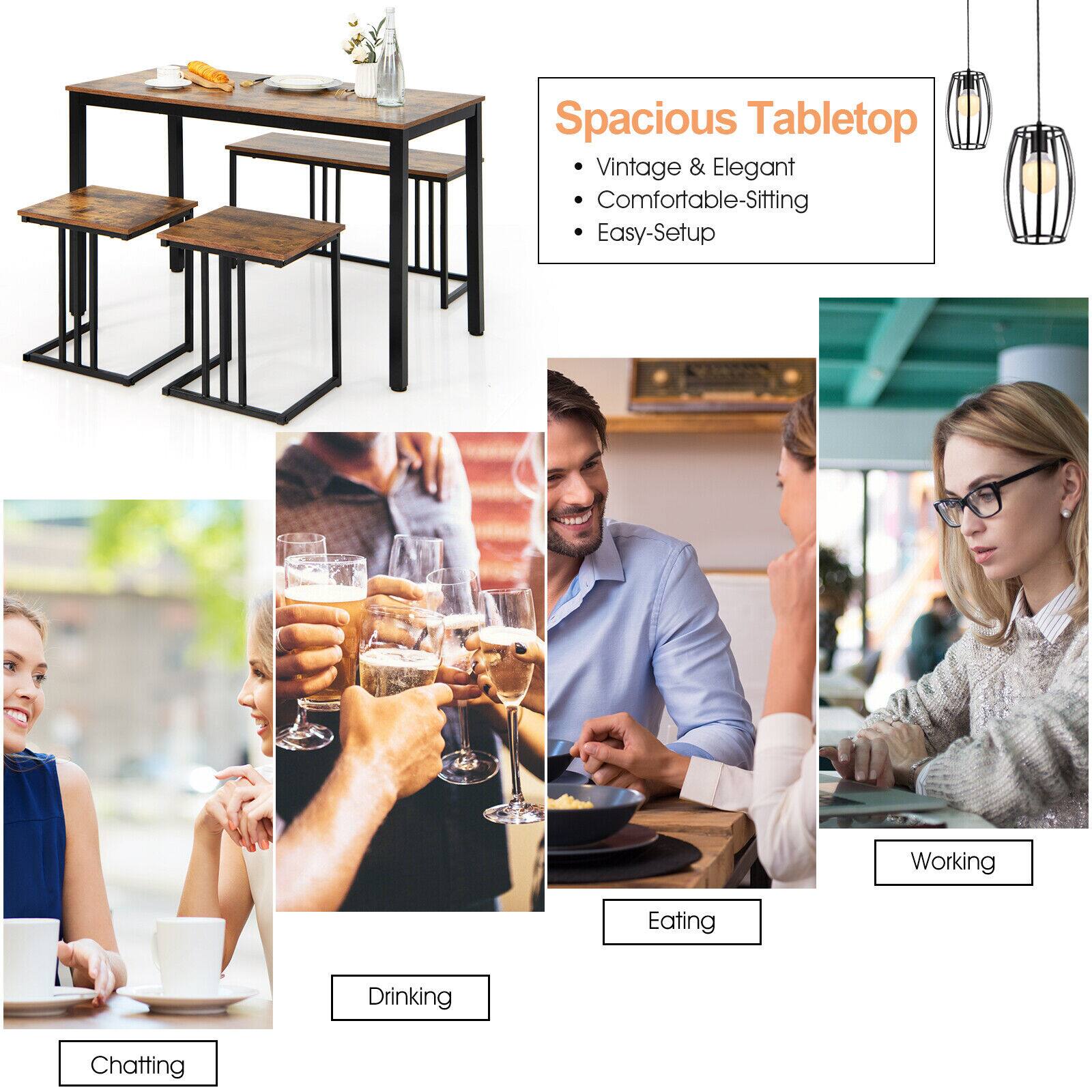 Spacious Tabletop, Vintage & Elegant, Comfortable-Sitting, Easy-Setup, Drinking, Chatting, Eating, Working