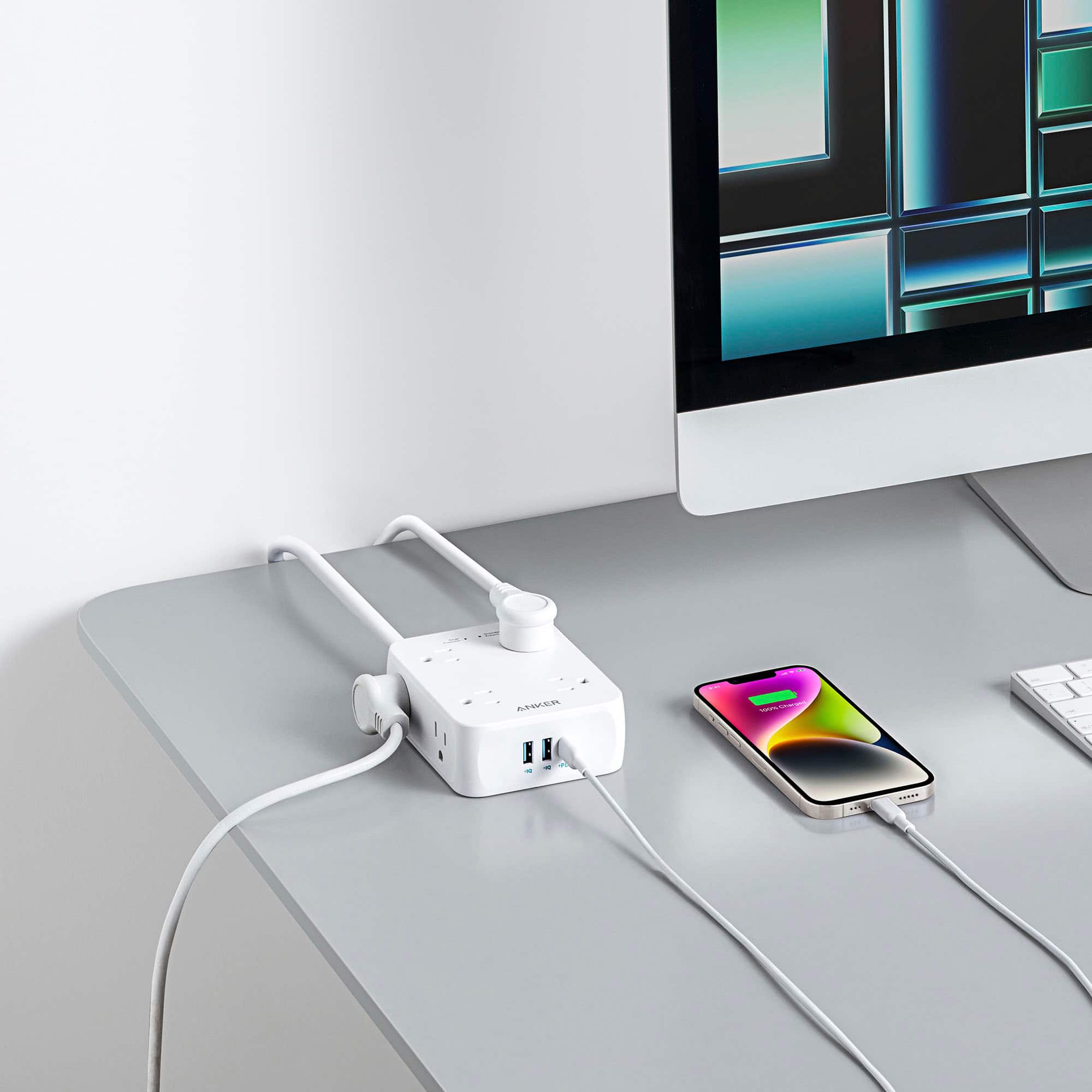 Alt View 13. Anker - 341 USB Power Strip - White.