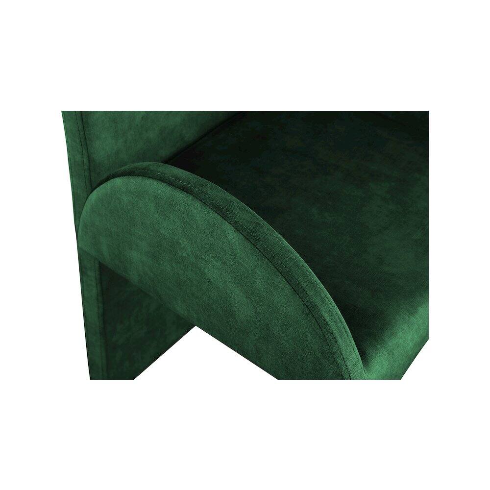 Alt View 3. Meridian Furniture - Summer Green Velvet Dining Arm Chair, Set of 2 - Green.