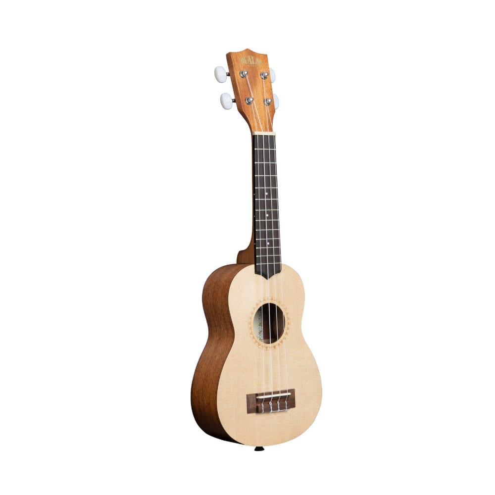 Front. Kala - Kala Brand Music Co Satin Spruce Top Mahogany Soprano Ukulele.