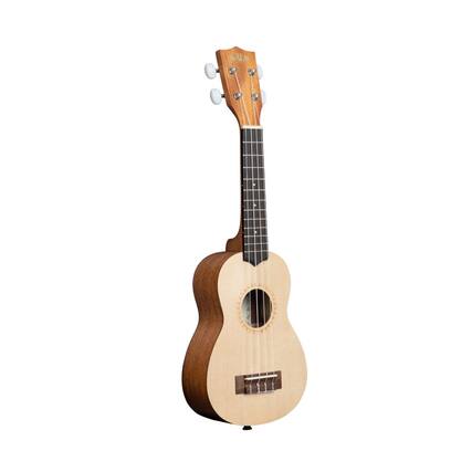 Front. Kala - Kala Brand Music Co Satin Spruce Top Mahogany Soprano Ukulele.