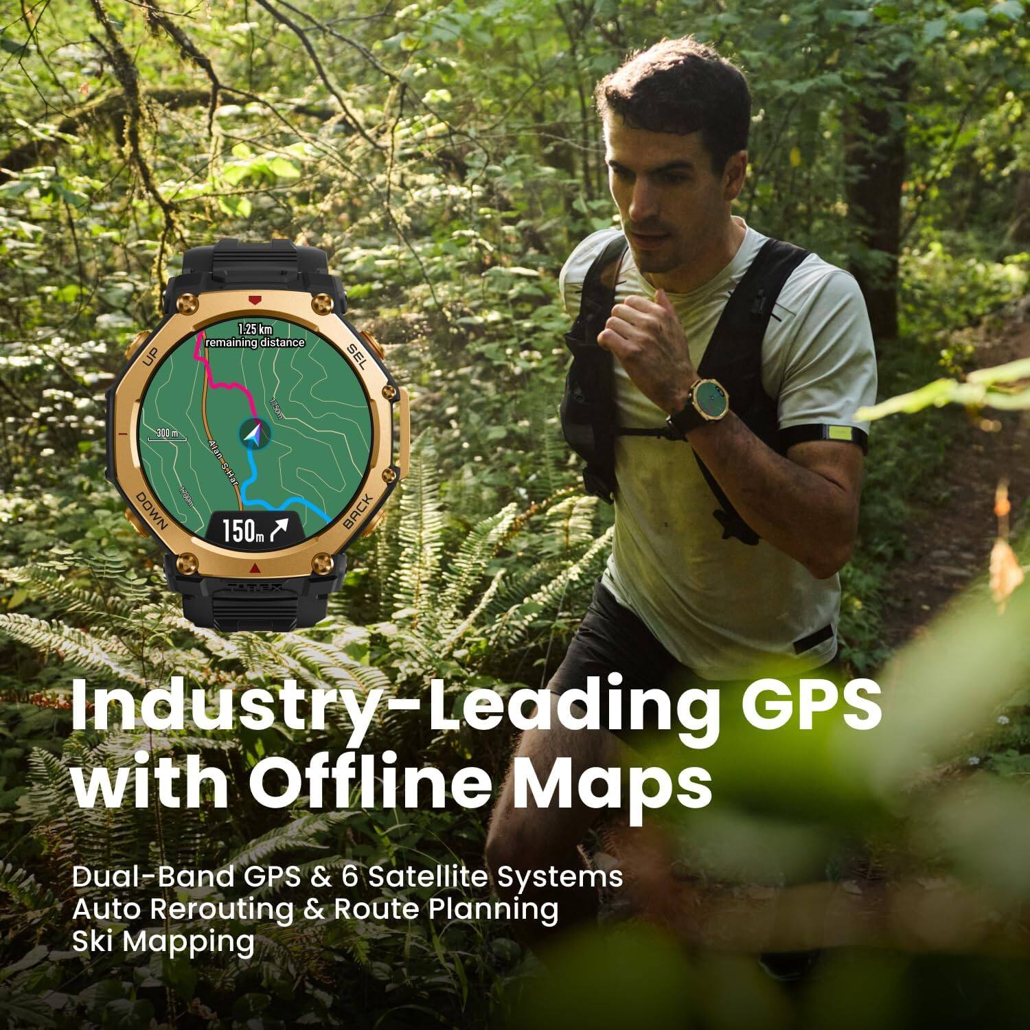 Industry-Leading GPS with Offline Maps

Dual-Band GPS & 6 Satellite Systems  
Auto Rerouting & Route Planning  
Ski Mapping  

1.25 km remaining distance  
150 m