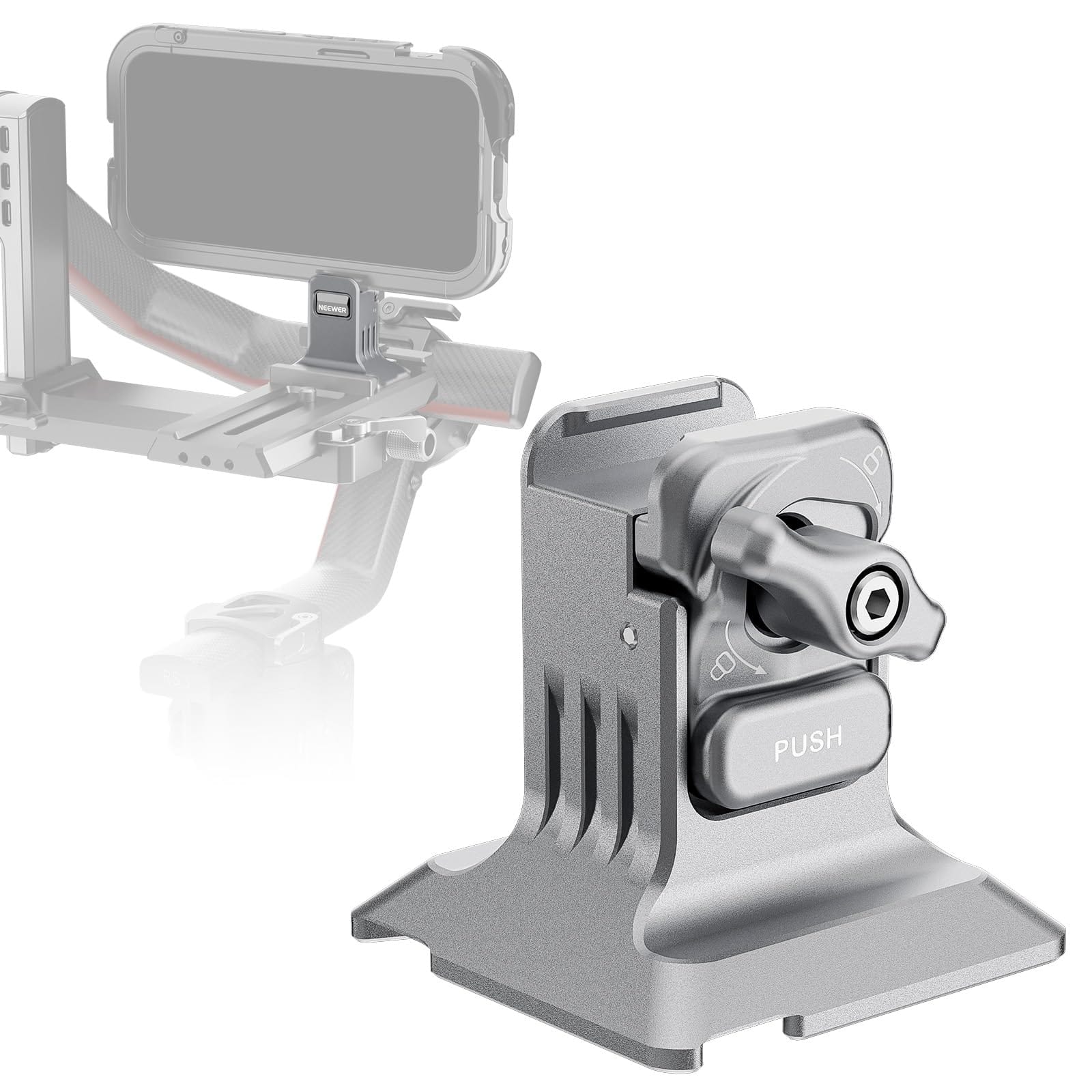 Neewer - Phone Tripod Mount, Arca Base, 1/4", Silver - PA124