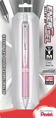 Pentel - EnerGel Alloy Retractable Gel Pens, Medium Point, 0.7mm - Black Ink