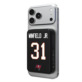Keyscaper - Antoine Winfield Jr. Tampa Bay Buccaneers 5000mAh Wireless Magnetic Power Bank - Black