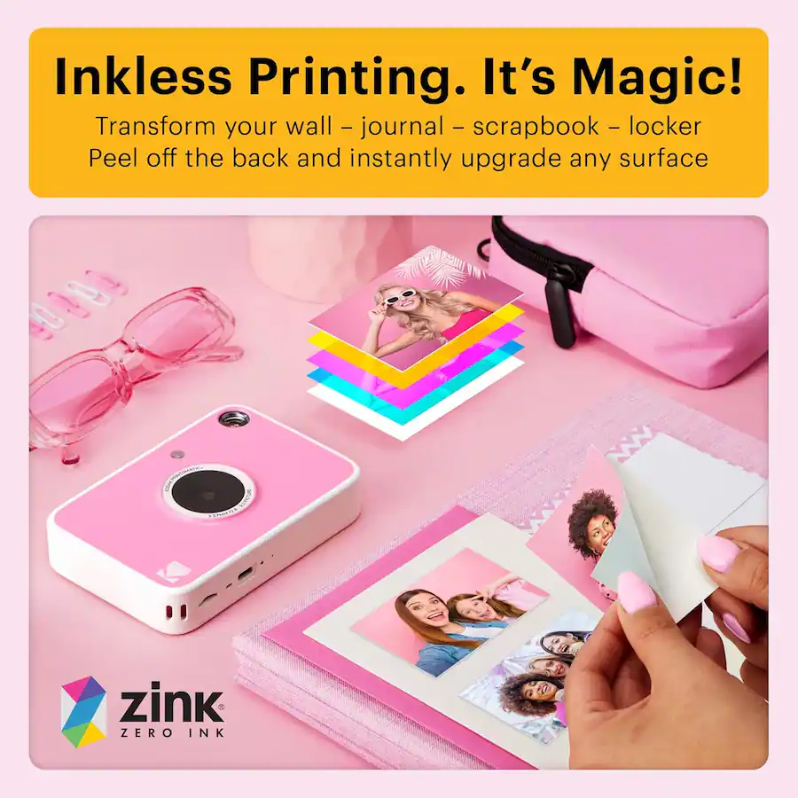 KODAK Printomatic Direct-Print Digitale Camera 10MP met RGB LED, print kleurenfoto's op Zink 2x3 fotopapier – Geel KODAK Printomatic Direct-Print Digitale Camera 10MP met RGB LED, print kleurenfoto's op Zink 2x3 fotopapier – Geel