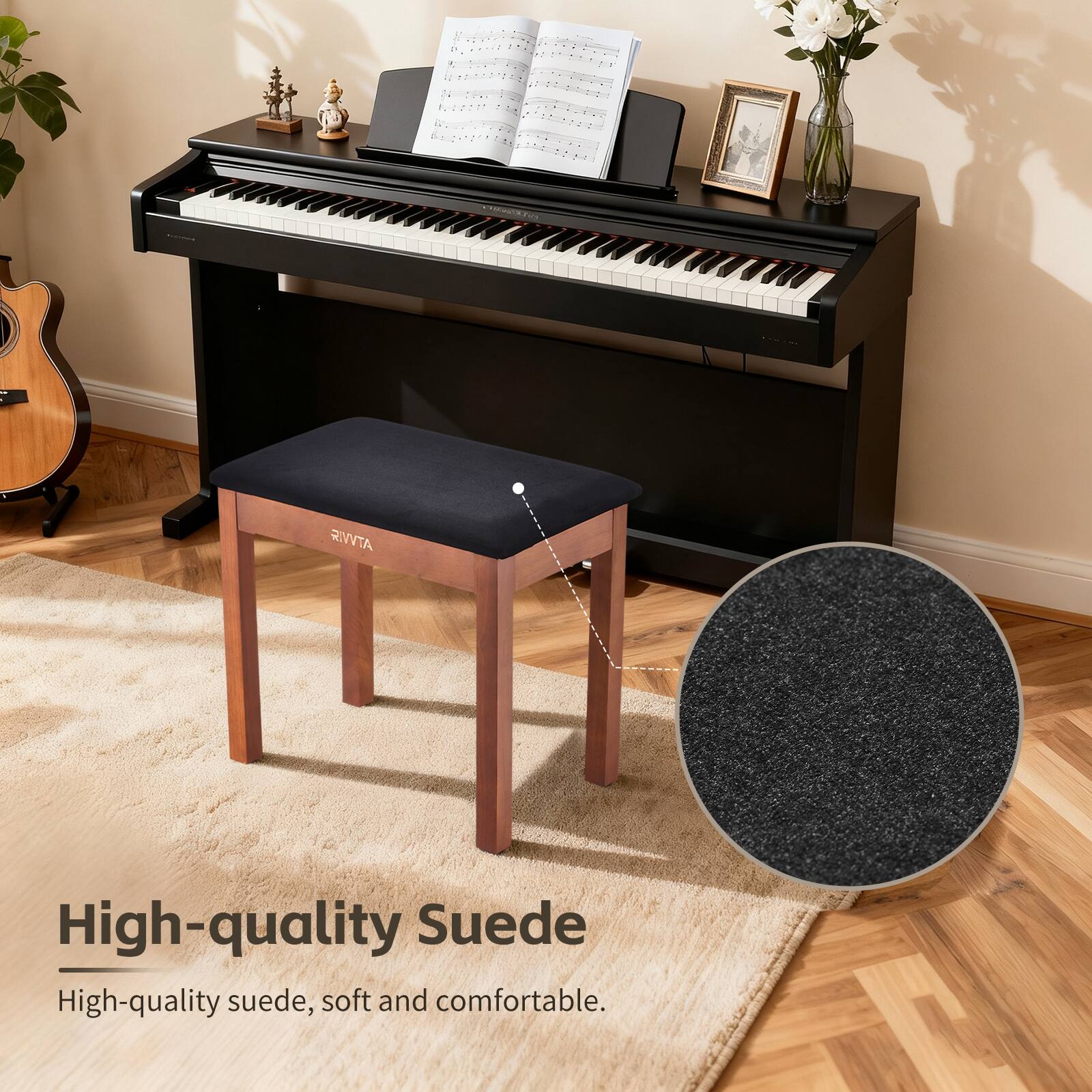 High-quality Suede  
High-quality suede, soft and comfortable.