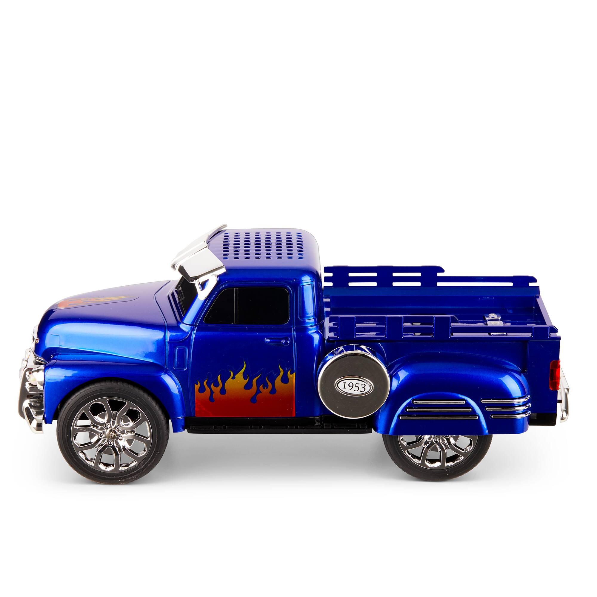 Alt View 14. QFX - Retro Classic Truck Portable Bluetooth Speaker with Bass Radiator and LED Lights - Blue.