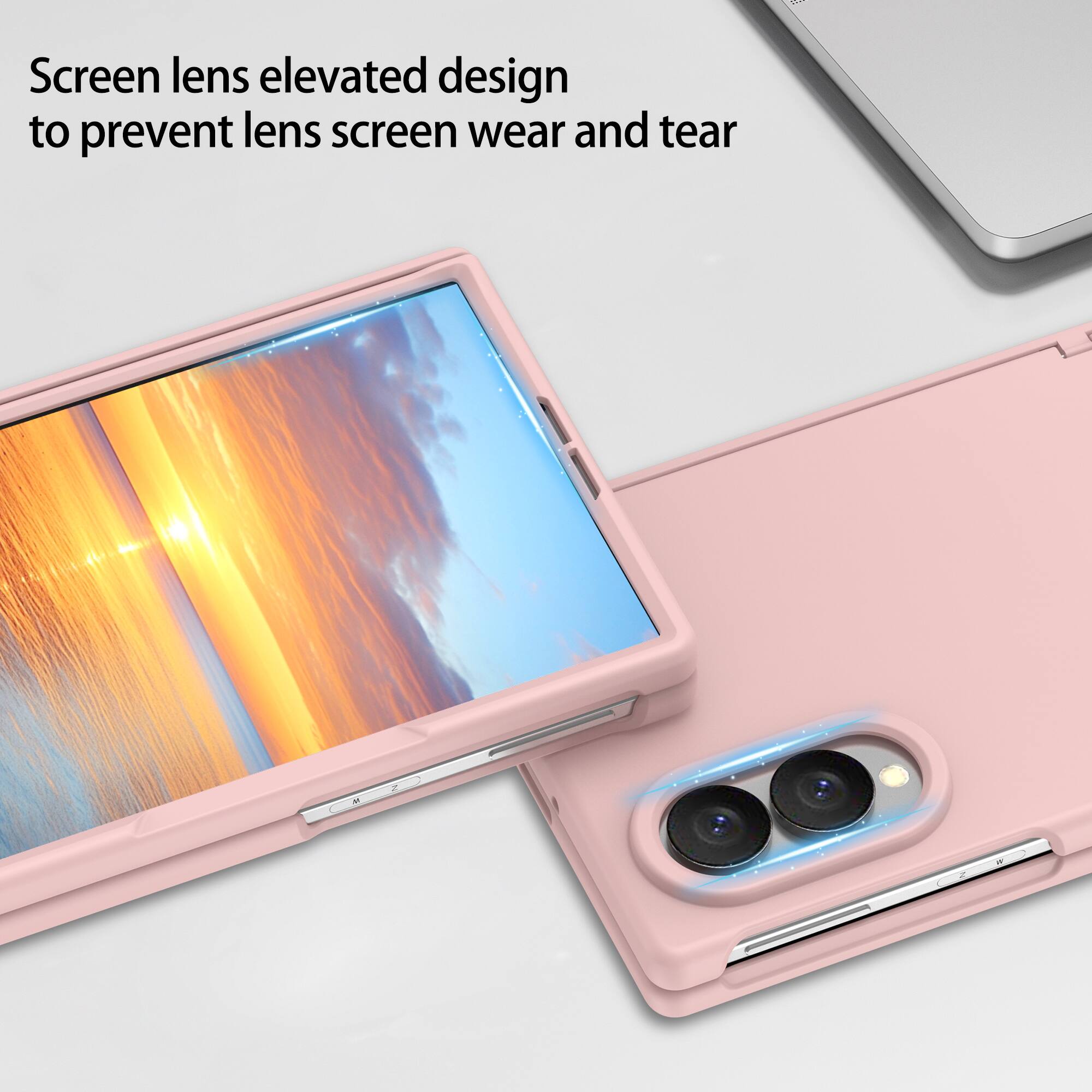 Screen lens elevated design to prevent lens screen wear and tear